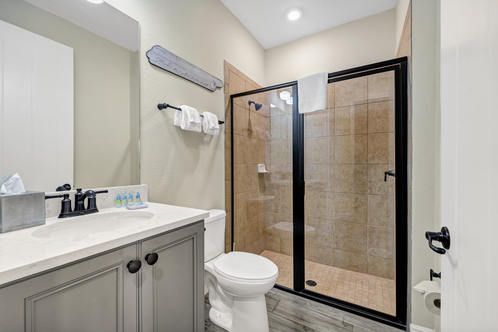 Full bath with glass shower