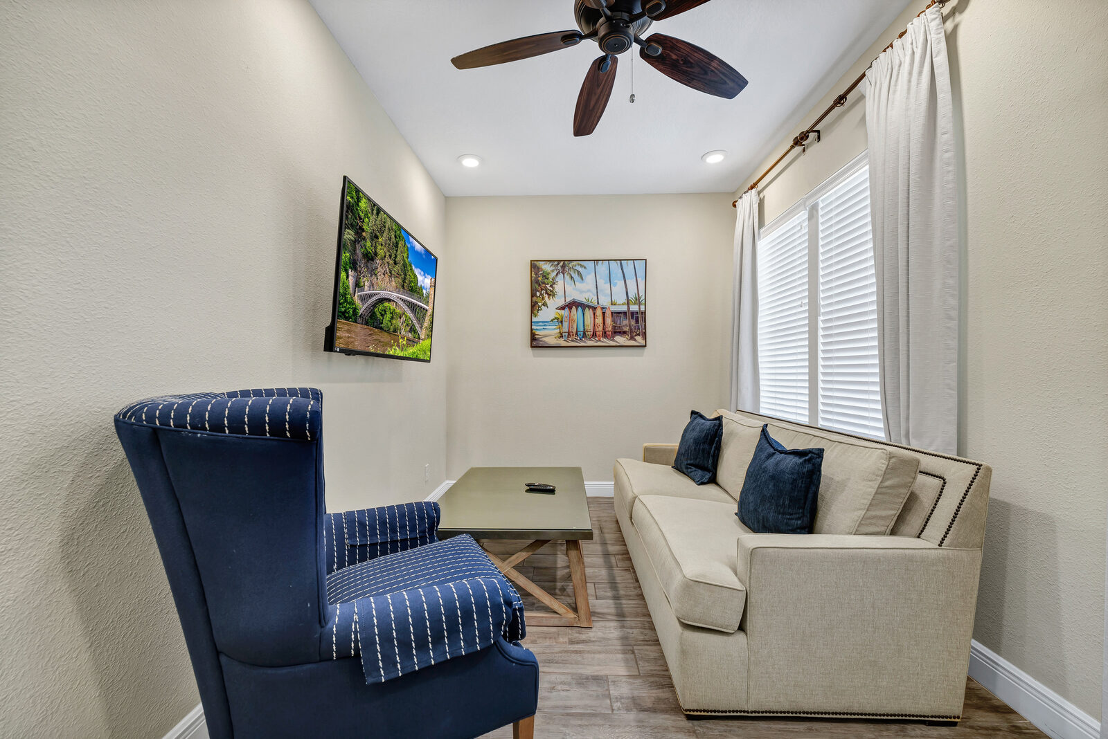 Living area with a reading chair