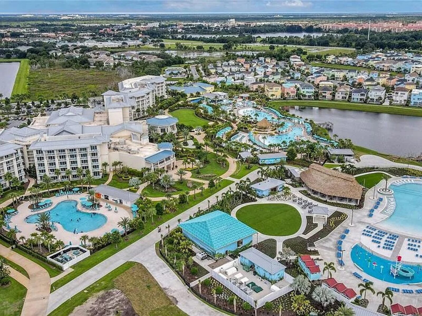 Aerial view of the resort grounds